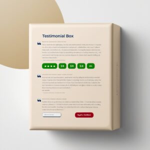 A testimonial or review box visual, where you can quote real users' positive and negative feedback.