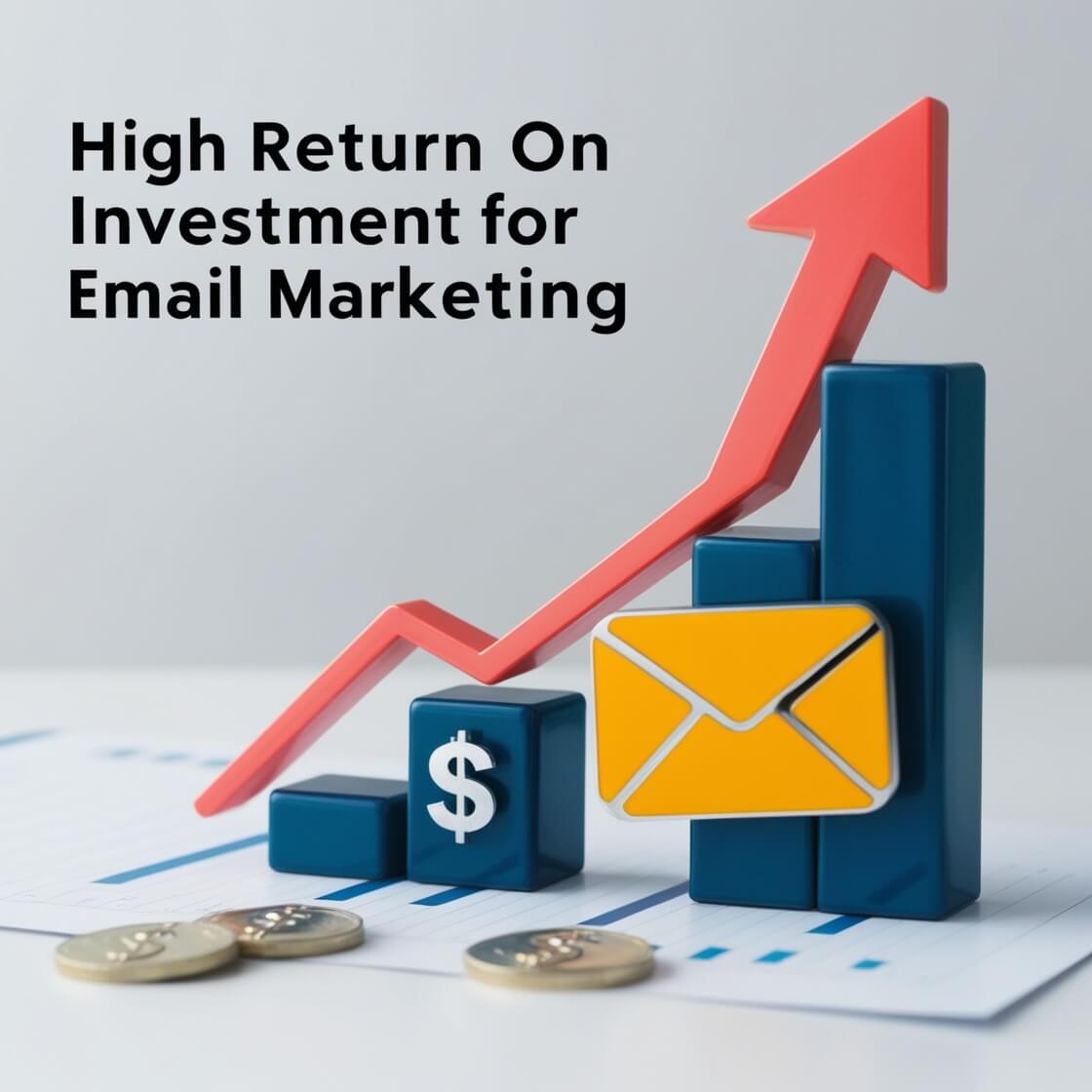 A graph or chart showing a high return on investment for email marketing improtant