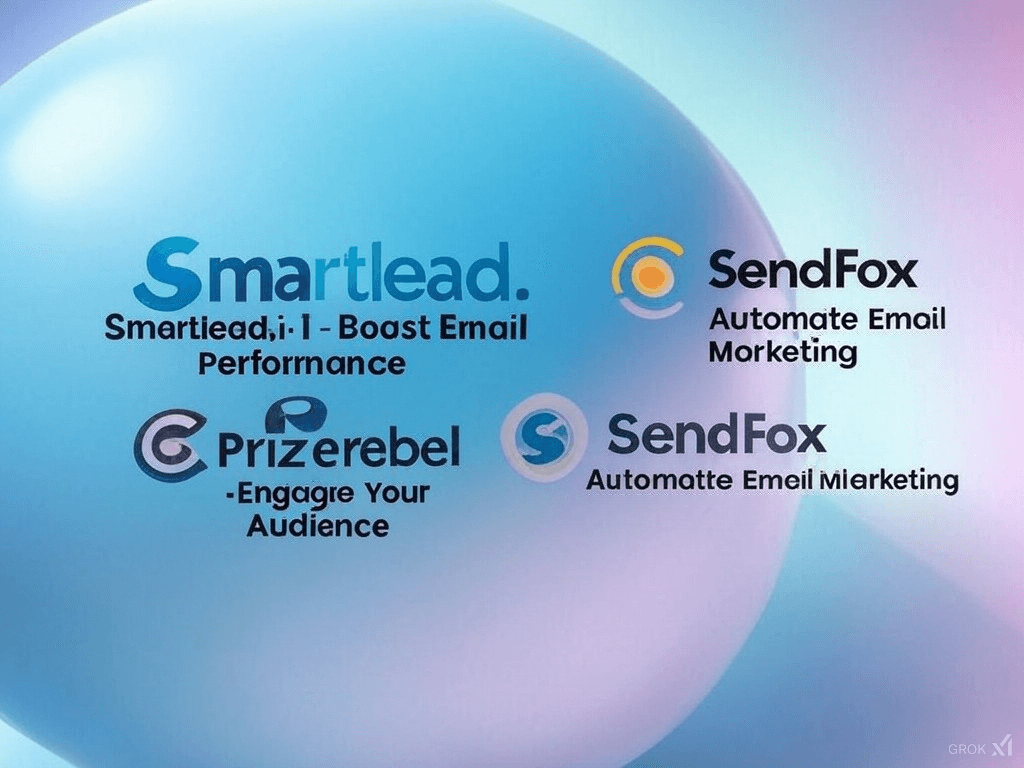 Comparison of SendFox, KingSumo, and SmartLeads features in an infographic