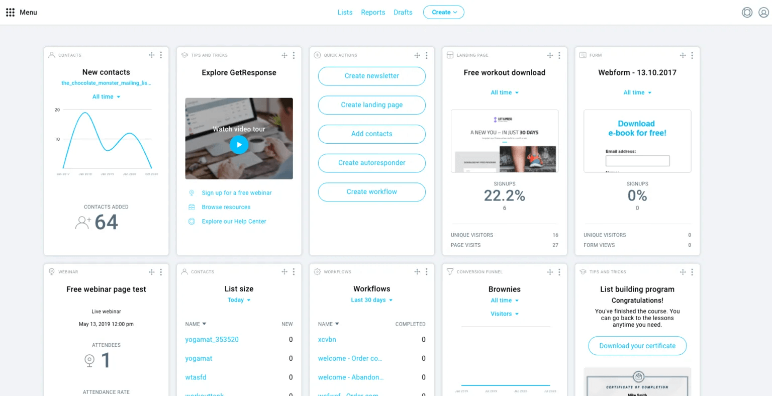 GetResponse email automation tool setting up campaigns