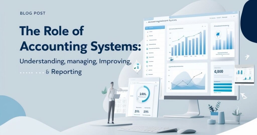 the role of accounting system shows in a laptop for undestand easily